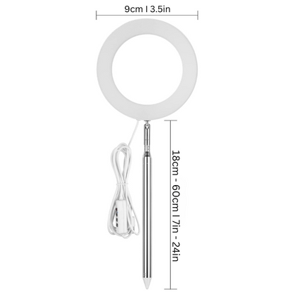 "Indoor adjustable plant light lamp with custom brightness, showcasing height and brightness control for optimal plant growth