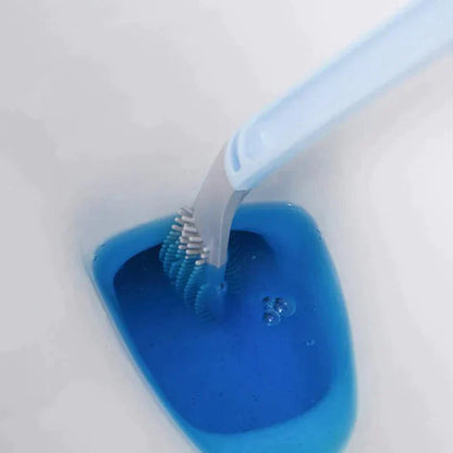 Innovative self-cleaning hygienic toilet brush with sleek design, durable bristles, and matching holder in vibrant colors for