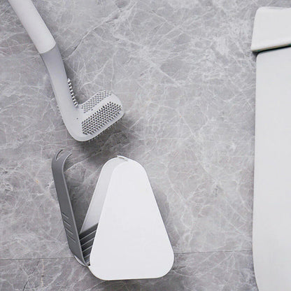 Innovative self-cleaning hygienic toilet brush with sleek design, durable bristles, and matching holder in vibrant colors for