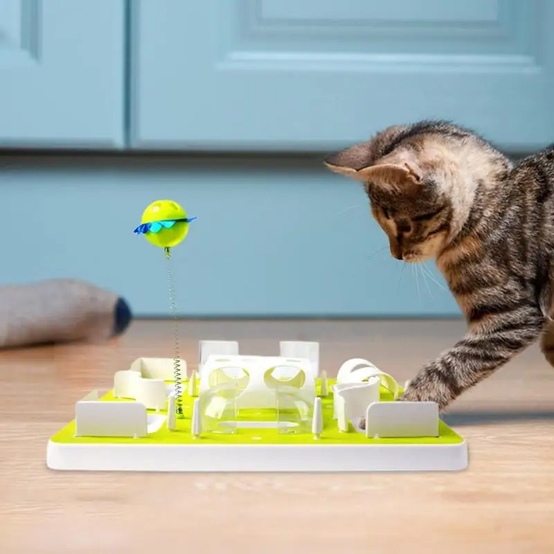 Fun Cat Food Puzzle Toy with Adjustable Difficulty - Luxivelle