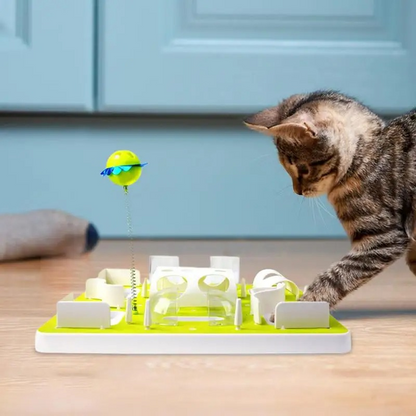 Fun Cat Food Puzzle Toy with Adjustable Difficulty - Luxivelle