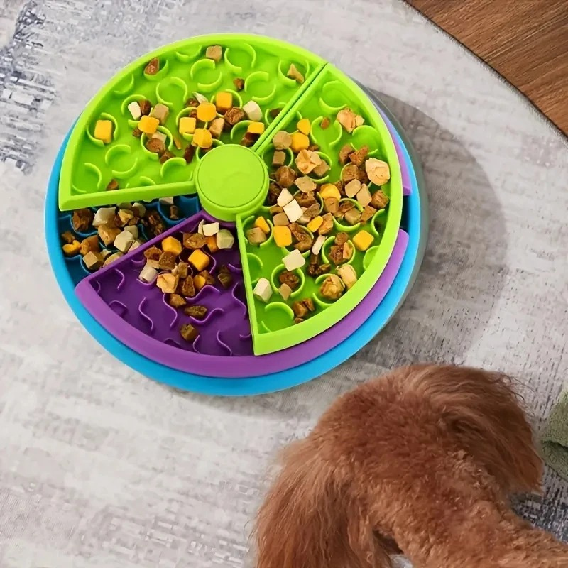 Fun Puzzle Dog Food Bowl with Spinning Levels - Luxivelle