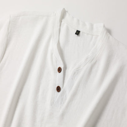 Men's Breathable Relaxed Fit V-Neck Casual Shirt - Luxivelle