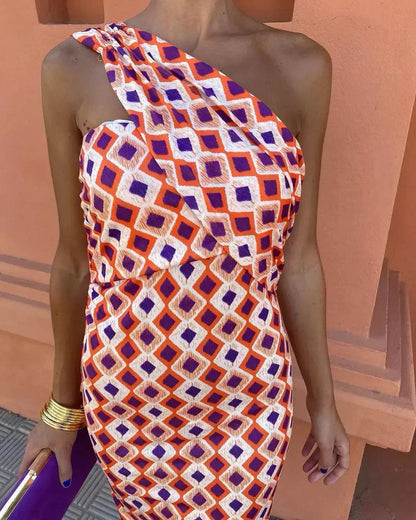 Chic One Shoulder Evening Dress