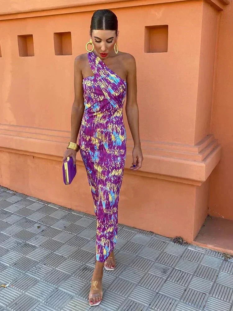 Chic One Shoulder Evening Dress
