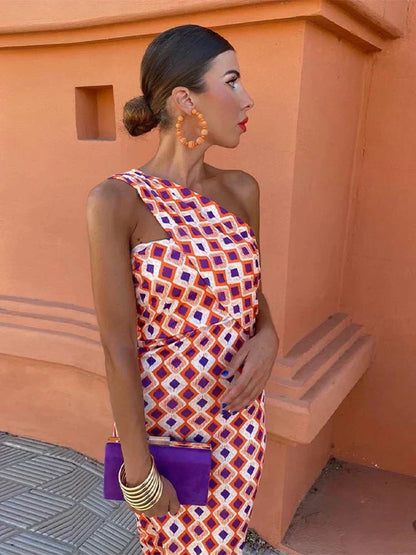 Chic One Shoulder Evening Dress