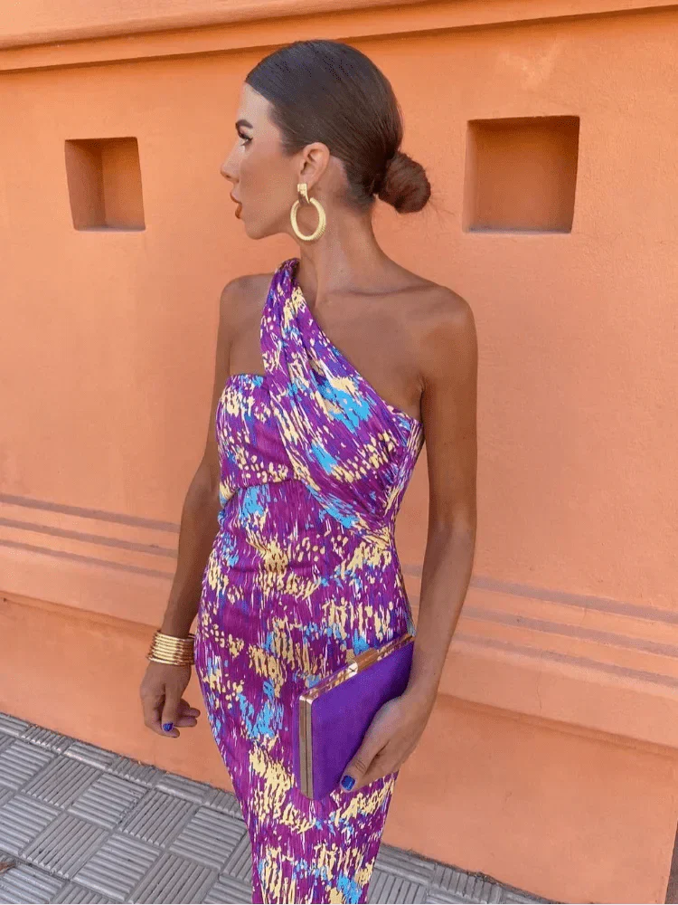 Chic One Shoulder Evening Dress
