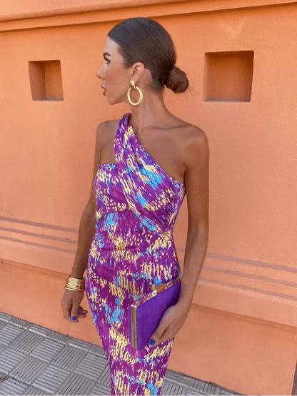 Chic One Shoulder Evening Dress