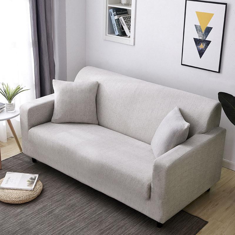 Ivory sofa stretch cover fits all styles, offering a snug, clean look with protection for sectionals, loveseats, and more.