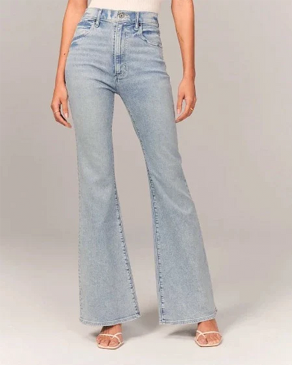 Women's Comfortable Wide Leg High Waist Jeans - Luxivelle