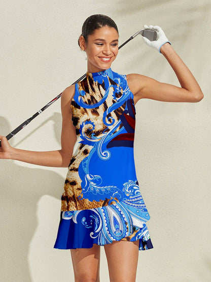 Fun Floral Print 35.5 Inch Golf Tennis Dress - Luxivelle