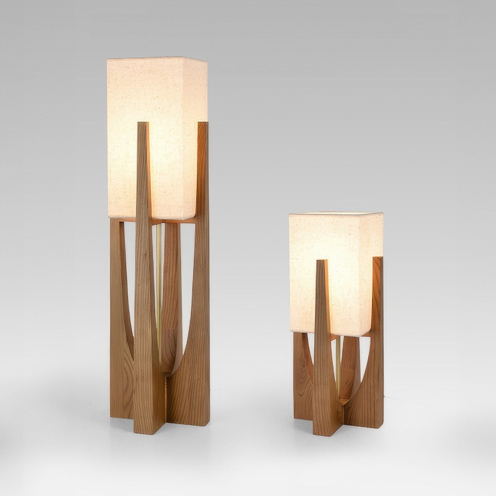 Traditional Asian Walnut LED Floor Lamp - Luxivelle