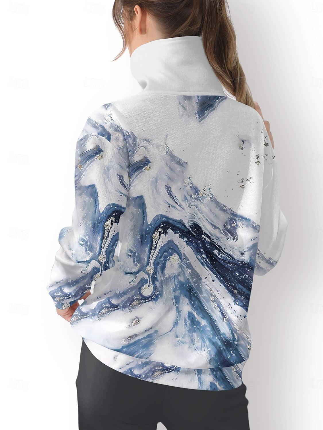 Graphic Print Golf Pullover Sweatshirt