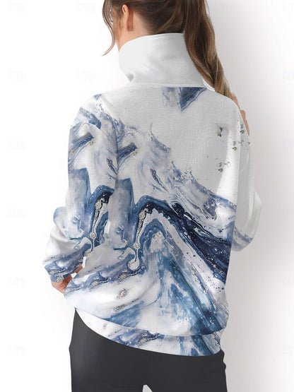 Graphic Print Golf Pullover Sweatshirt