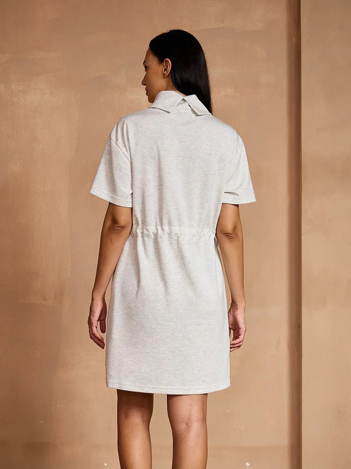 Comfy Casual Short Sleeve Drawstring Dress