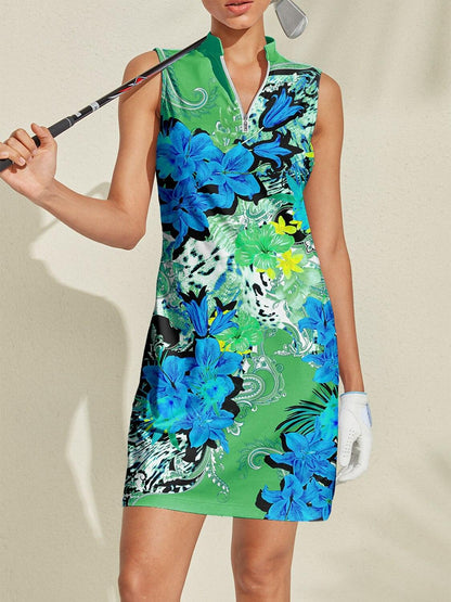 Vibrant Summer Sleeveless Maxi Dress UPF 50+ Protection