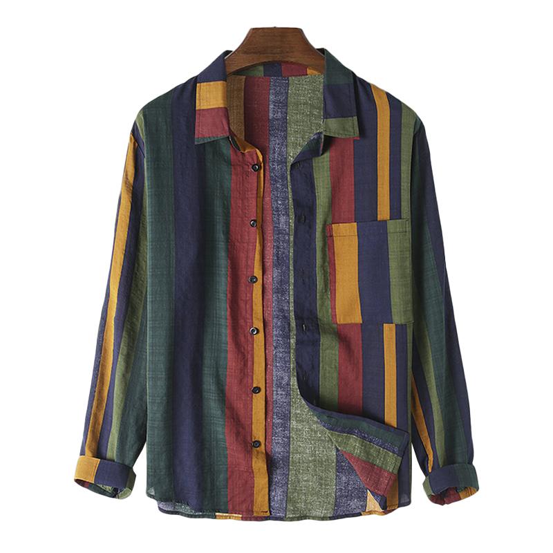 Classic Striped Mens Casual Button Shirt - Luxivelle
