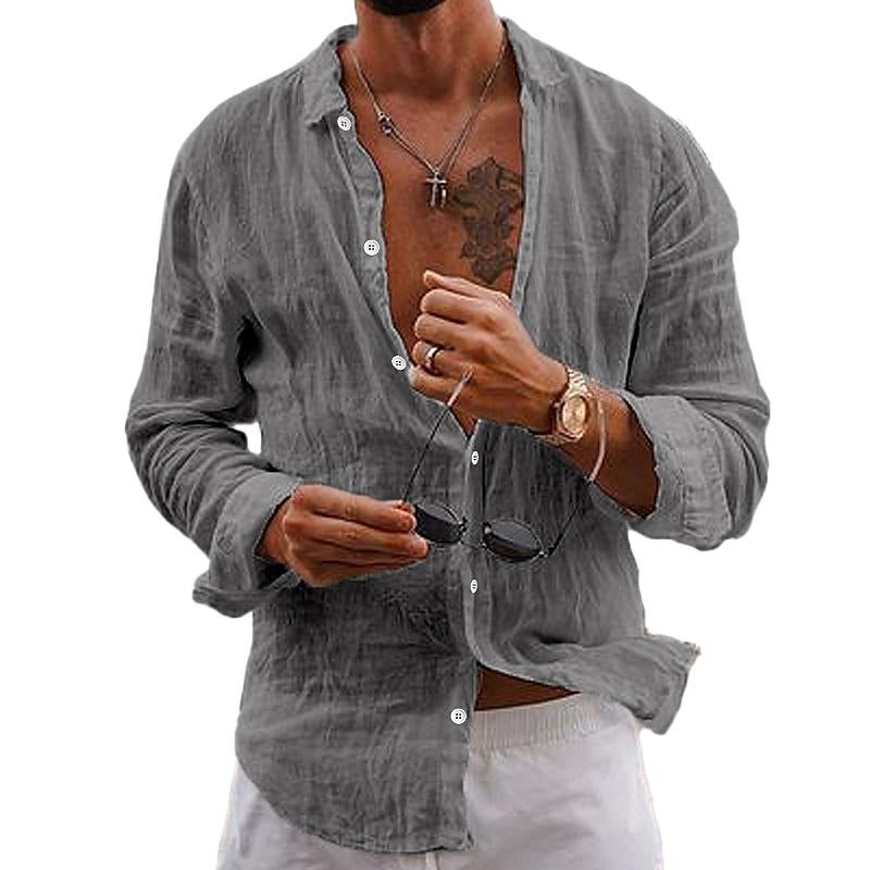 Lightweight Mens Long Sleeve Casual Summer Shirt - Luxivelle
