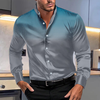 Men's Classic Dot Pattern Dress Shirt
