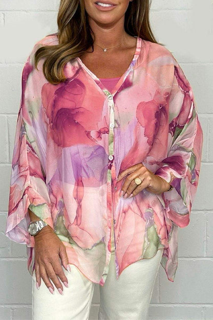 Fashionable Scoop Neck Patterned Top for Ladies