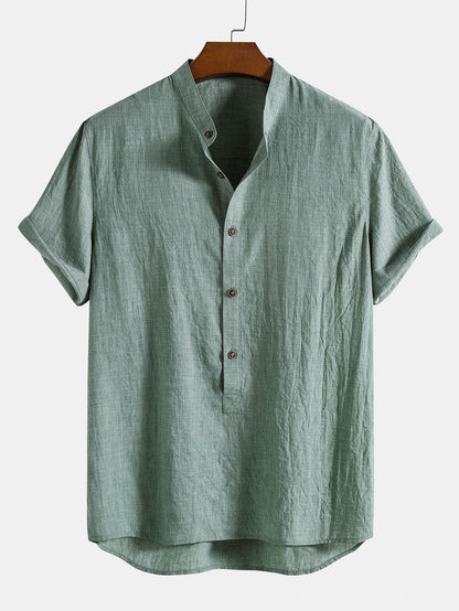 Casual Loose Fit Short Sleeve Shirt and Pants Set