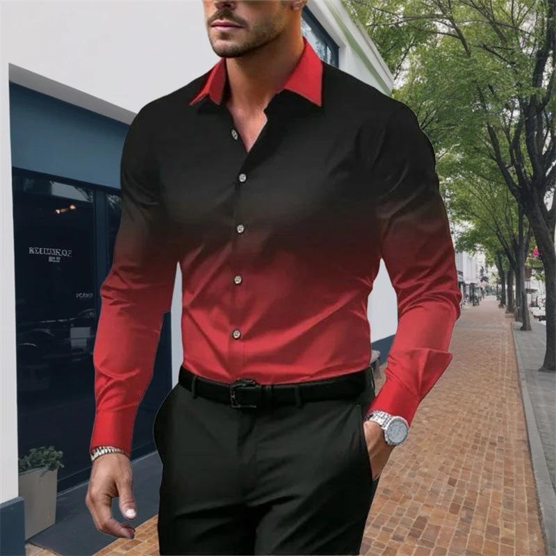 Trendy Color Block Dress Shirt