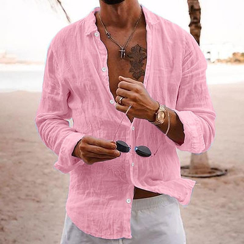 Lightweight Mens Long Sleeve Casual Summer Shirt