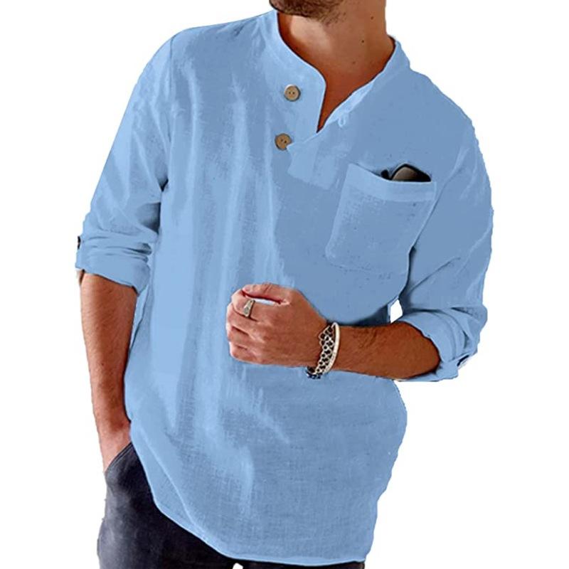 Relaxed Fit Casual Roll Up Shirt for Men