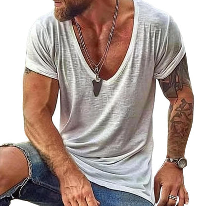 Men's Breathable V-Neck Casual Summer Tee Shirt