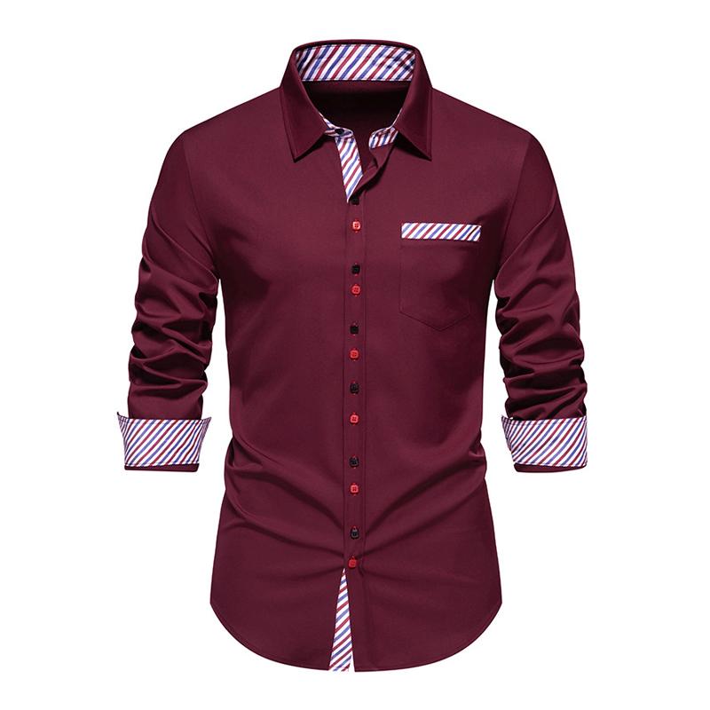 Classic Multicolor Long Sleeve Mens Shirt