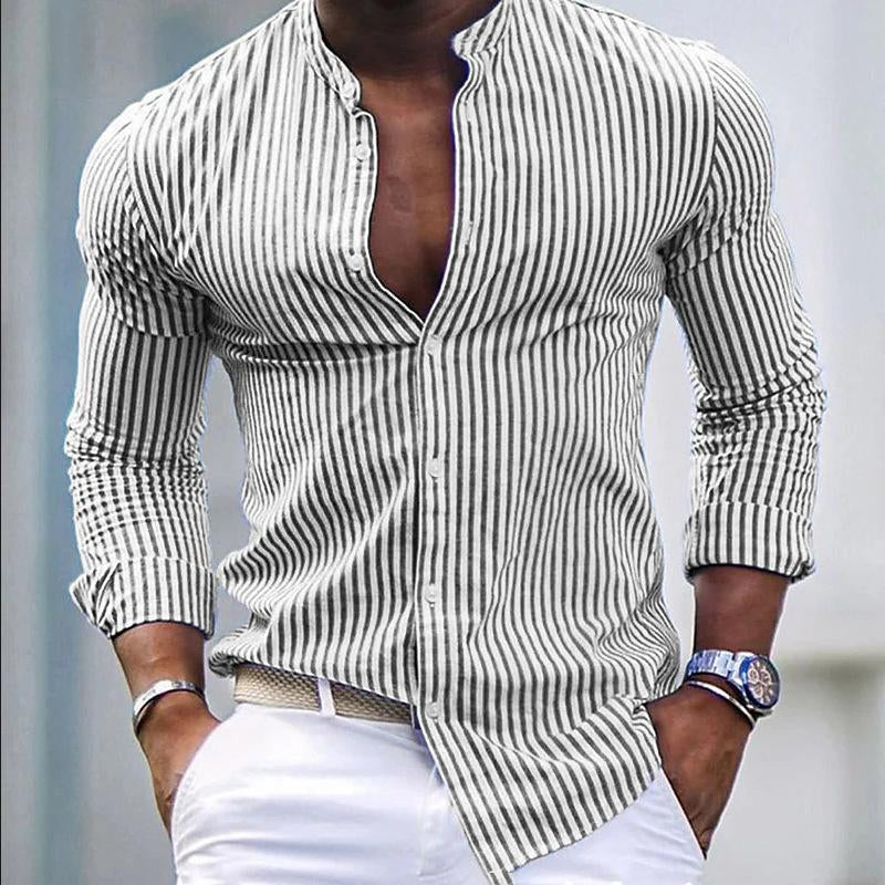 Men's Fit Striped Button Down Shirt