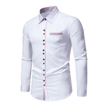 Classic Multicolor Long Sleeve Mens Shirt