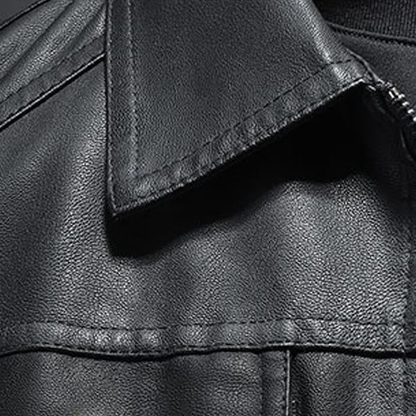 Alex | Lapel Leather Biker Jacket