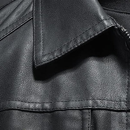 Alex | Lapel Leather Biker Jacket