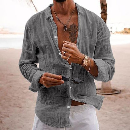 Lightweight Mens Long Sleeve Casual Summer Shirt
