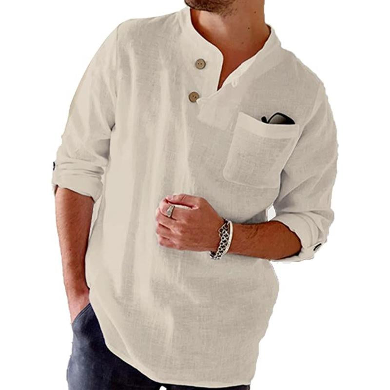 Relaxed Fit Casual Roll Up Shirt for Men