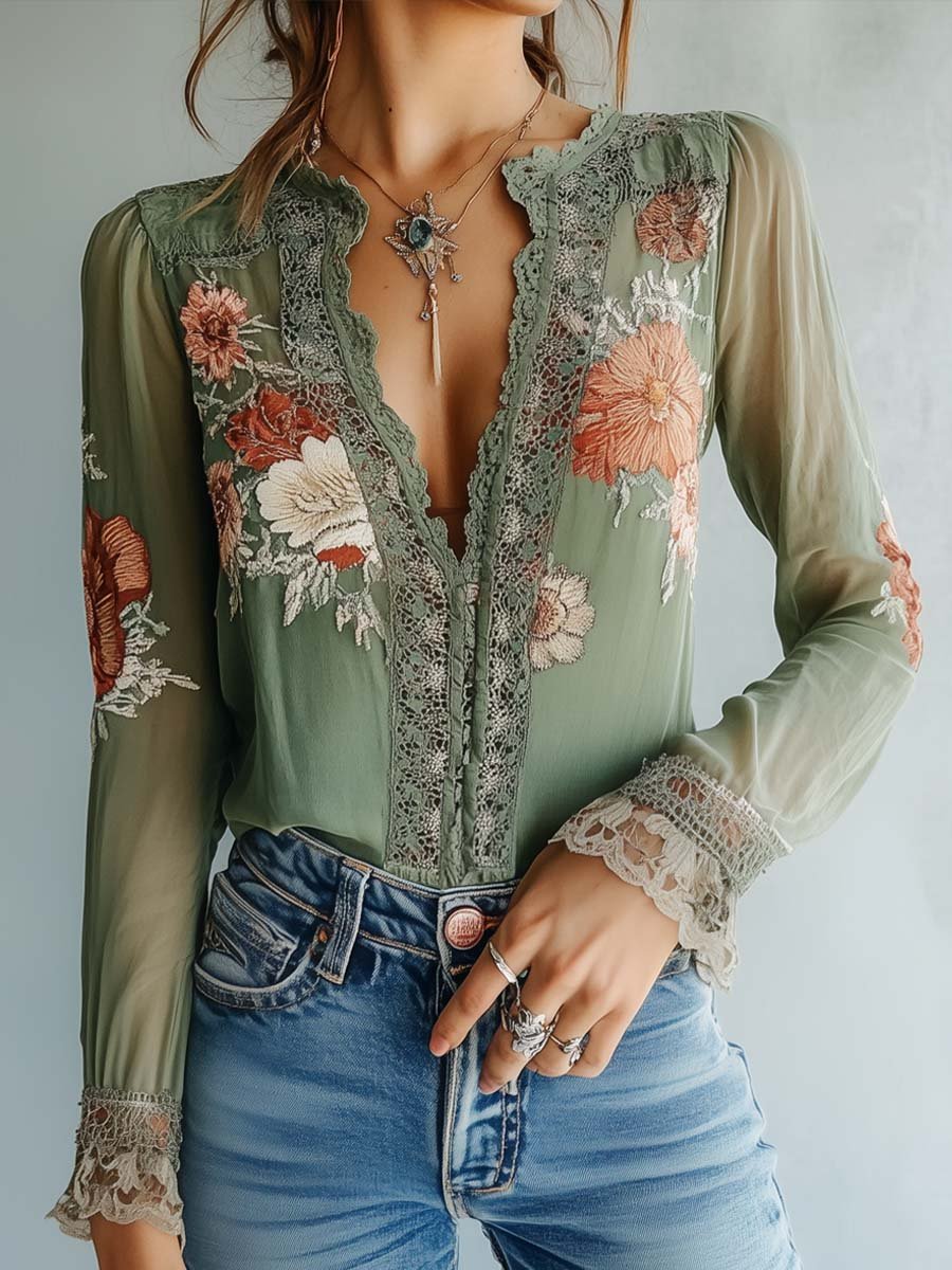 Vibrant Chic Women's Floral Top - Luxivelle