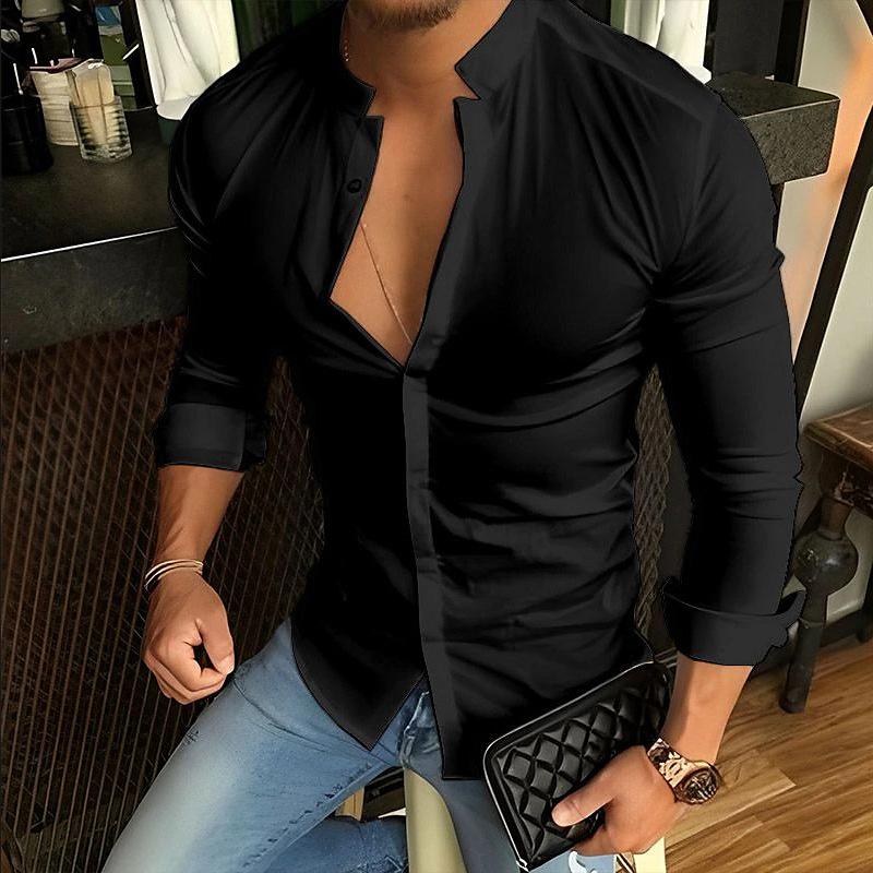 Relaxed Fit Men's Long Sleeve Button Shirt