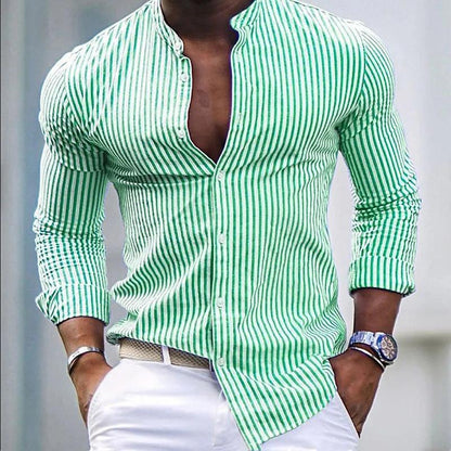 Men's Fit Striped Button Down Shirt