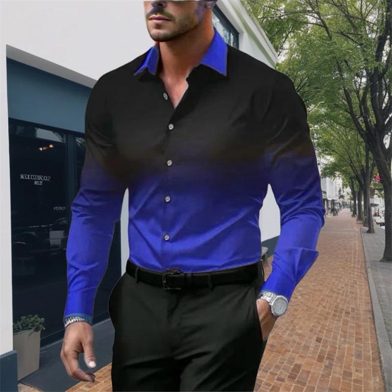 Trendy Color Block Dress Shirt
