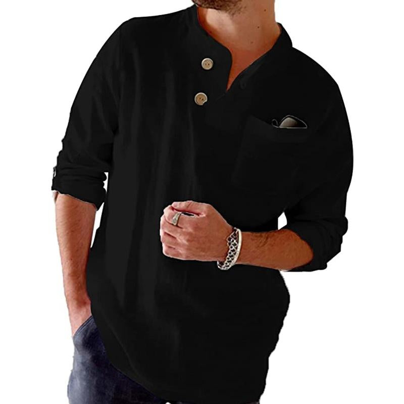 Relaxed Fit Casual Roll Up Shirt for Men
