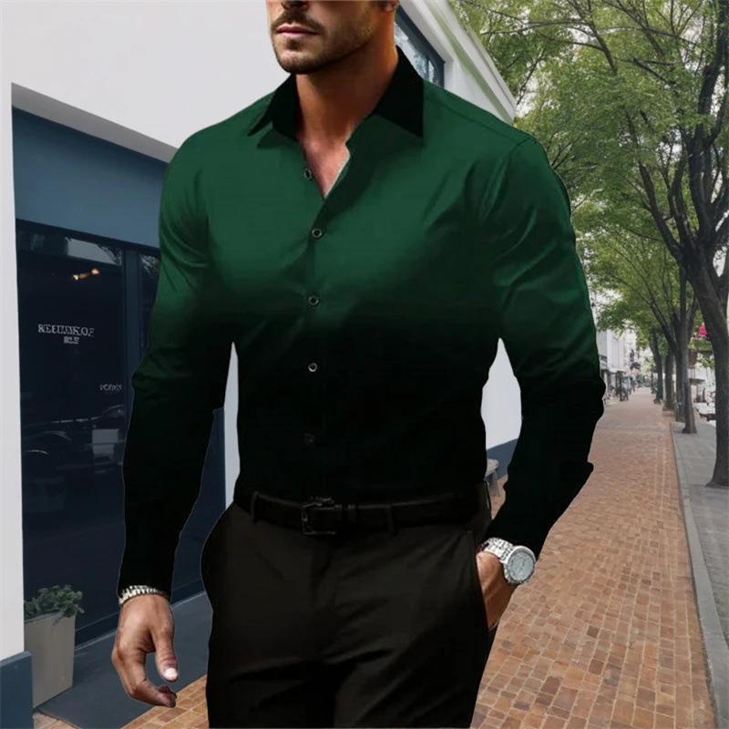 Trendy Color Block Dress Shirt
