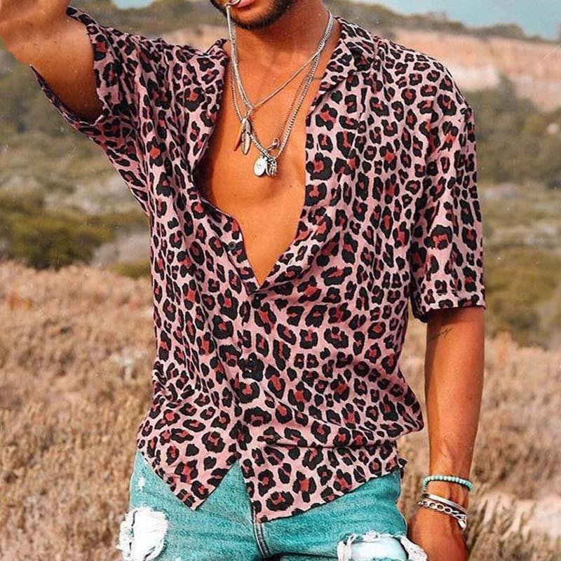 Mens Fashion Animal Print Tee Shirt