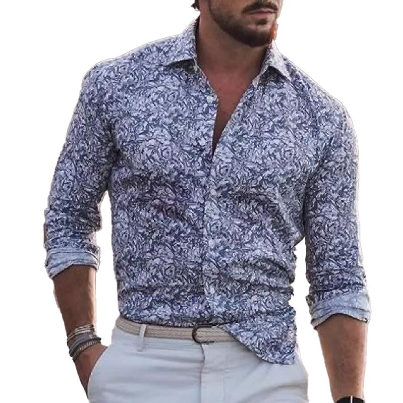 Relaxed Fit Graphic Long Sleeve Men's Shirt - Luxivelle