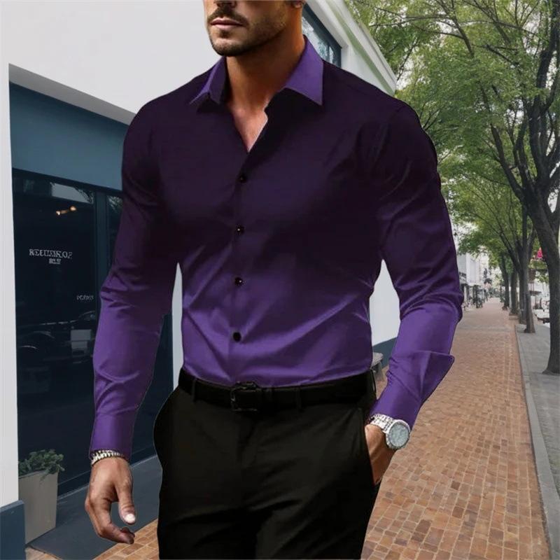 Trendy Color Block Dress Shirt