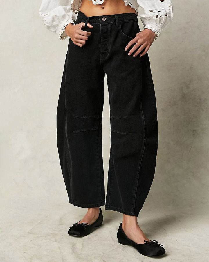 Wide Leg Jeans - Women's Casual Mid Rise Style-1