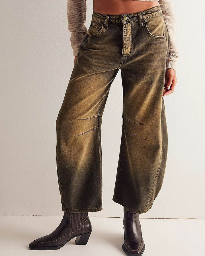 Variant image for Wide Leg Jeans - Women's Casual Mid Rise Style-21
