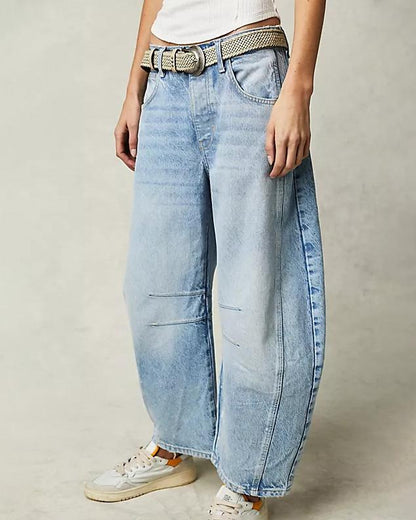 Variant image for Wide Leg Jeans - Women's Casual Mid Rise Style-11