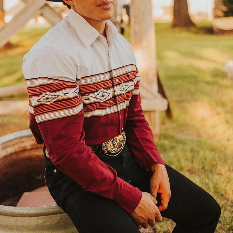 Rugged Cowboy Style Long Sleeve Shirt
