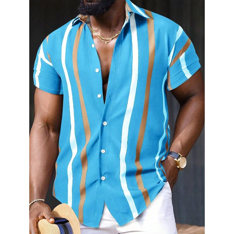 Casual Striped Summer Men's Tee Shirt